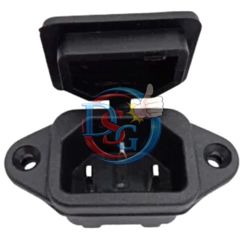 IEC SCREW MOUNT MALE CONNECTER WITH RUBBER COVER (00d4)